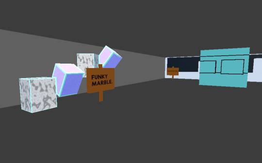 A screenshot of the inside area in the demo level